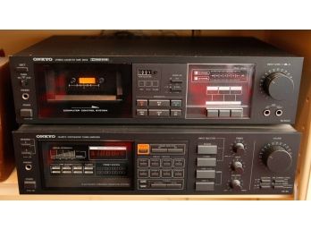 ONKYO - Stereo Cassette Tape Deck & Quartz Synthesized Tuner Amplifier W/ Remote (G074)