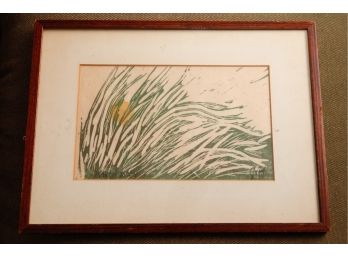 MCM  'march Moon' Signed Framed & Matted  -10.5 X 13.5 (0702)