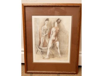 Rare Isaac Soyer Lithograph #179/250- Woman In Front Of Mirror  29x23  Framed (0686)