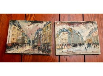 Set Of 2-  Oil On Canvases - By J. Pico - 7.5 X 9.5 - (0691)