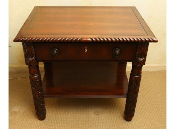 Classy Ralph Lauren Home ~ Carved Barnes End Table   - 28 X 32 X 24 (0495)