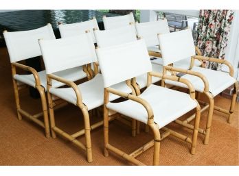 8 Elegant Bamboo Inspired Dinning Chairs - 34 X21 X18 (0519)
