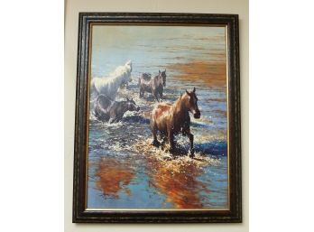 Rare Original Robert Hagan'cooling Off' - LARGE Oil On Canvas - 2002 - Certificate Of Authenticity46x36 (0539)