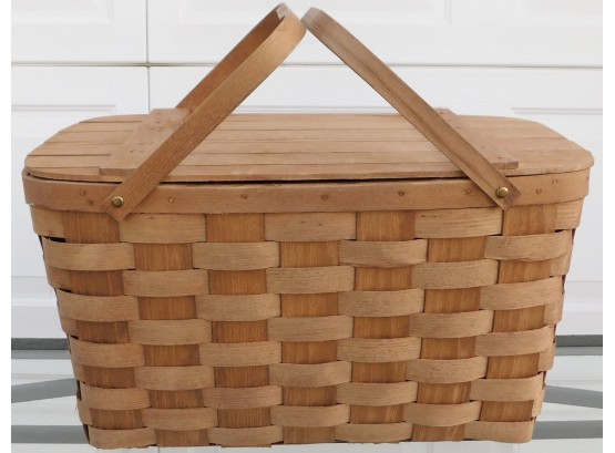 Basketville  Picnic Basket With Wood Handles