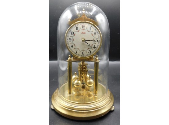 Vintage Kundo Kieninger Obergfell Pendulum Clock With Glass Dome