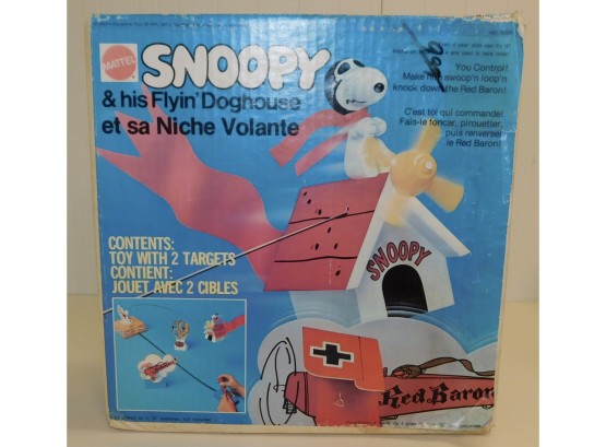 Vintage Mattel 1950s Snoopy And His Flying Doghouse, New In Box