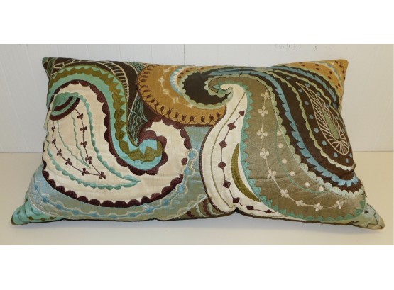 Pier 1 Decorative Turquoise And Brown Paisley Accent Pillow