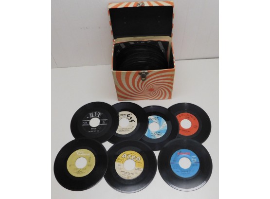 Vintage 45 Record Lot With Nostalgic Carry Case