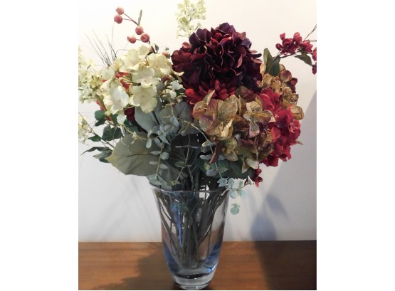 Ralph Lauren Glass Vase With Silk Flowers