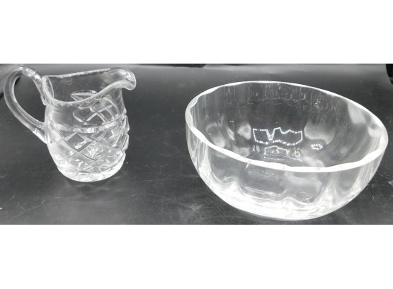 Lenox Bowl With Cut Glass Creamer