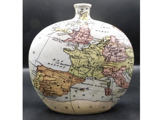 3G Imports Ceramic Map Vase