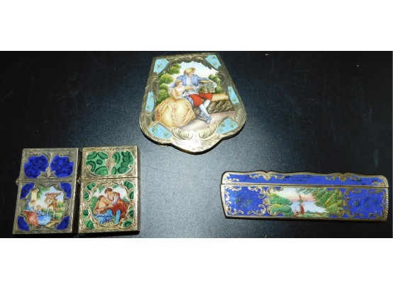 Vintage Set Of 4 Cloisonne Accessories