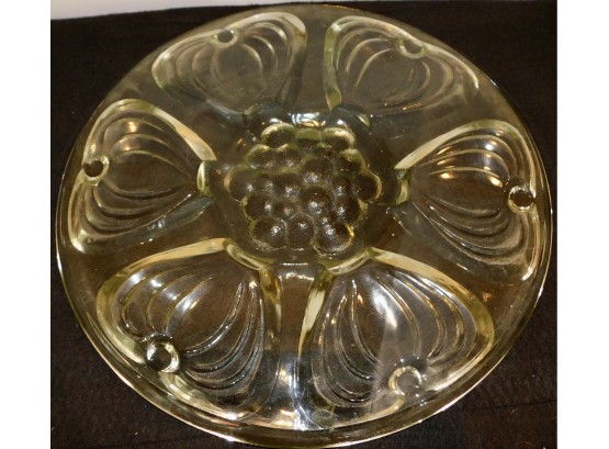 Large Glass Grape Design Serving Platter