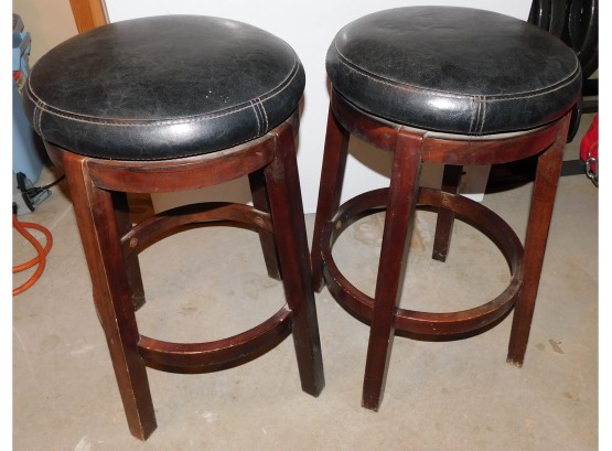 Swivel Leather Seated Stools, 2 (296)