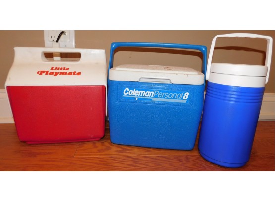 Coleman Personal Cooler 8', Little Playmate 10' Cooler, & Coleman Thermos (274)