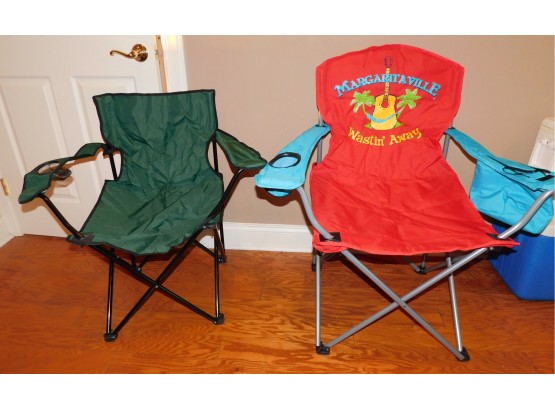 Pair Of MargaritaVille Wastin' Away Folding Camping Chairs With Case & Portable Green Camping Chair (279)