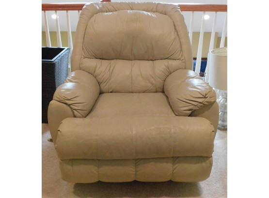 Soft Beige Leather Recliner  Action Industries Comfortable Recliner(3036)