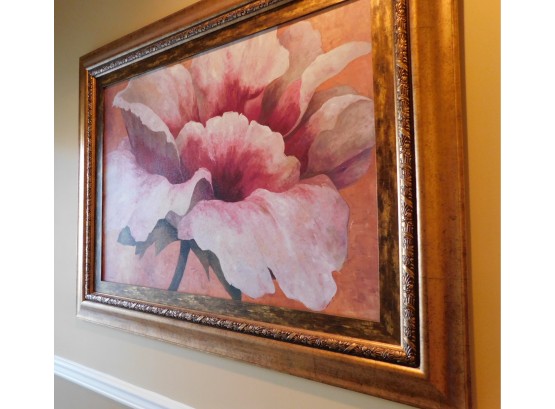 M. Torronteguis Gold Framed Pink Lily Painting (226)
