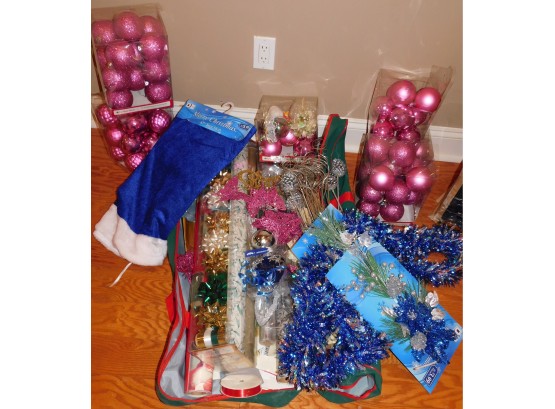 Assorted Christmas Decorations, Wrapping Material, And Ornaments (237)