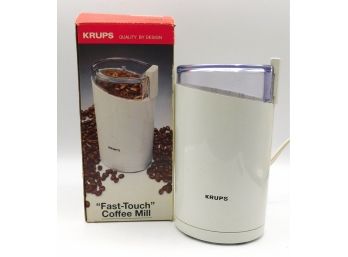Krups Fast One Touch Coffee Bean Mill Grinder Type 203 7051 White Electric (3073)