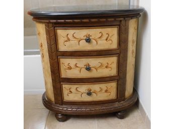 Lovely Stein World Oval Accent Table  Hand Painted Side Table With Marble Top (3063)