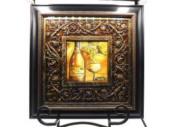 Decorative 'Wine Valley Chardonnay' Framed Art, 15'x15' (149)