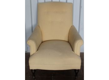Cream Colored Upholstered Armchair By Restoration Hardware