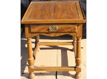 Oak Side Table With Drawer