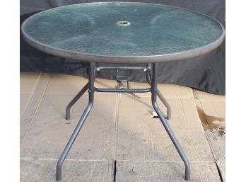 Glass Outdoor Patio Table With Metal Frame
