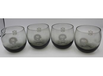 NFL New York Giants And Jets Gray Smoked Stemless Wine / Drink Glasses