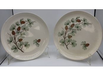 Vintage French Saxon China Pine Cone Pattern Dinner Plates