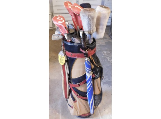 HOT-Z Golf Bag With Assorted Golf Clubs