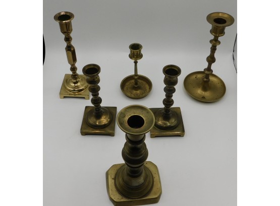 Assorted Lot Of Brass Candle Sticks