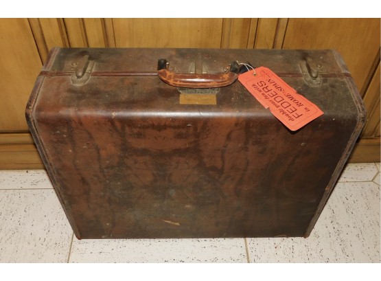 Vintage Samsonite Leather And Wood Suitcase