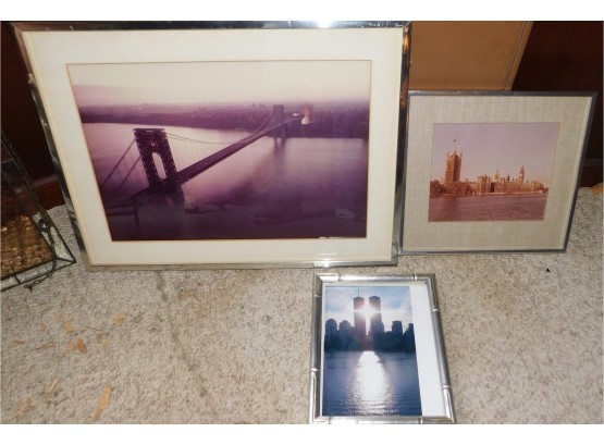 Lot Of 3 Pictures In Frames