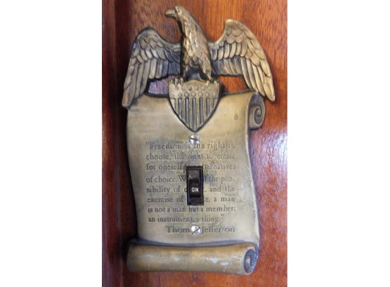 Vintage Pair Of Brass Thomas Jefferson Eagle Light Switch Covers