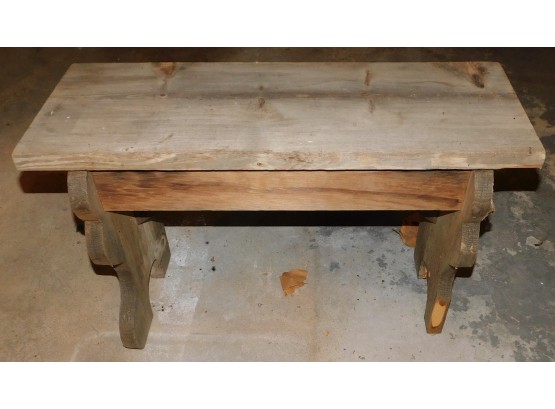 Solid Raw Wood Bench