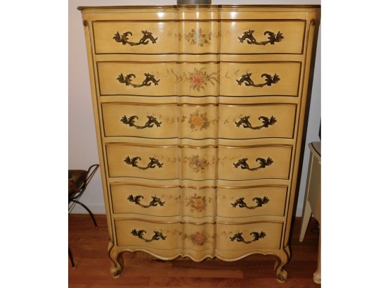 Beautiful Union National Dresser With Floral Hand Painted Design