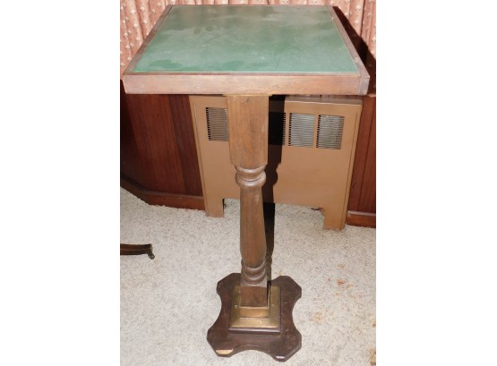 Solid Wood Pedestal With Brass Reinforcement Base