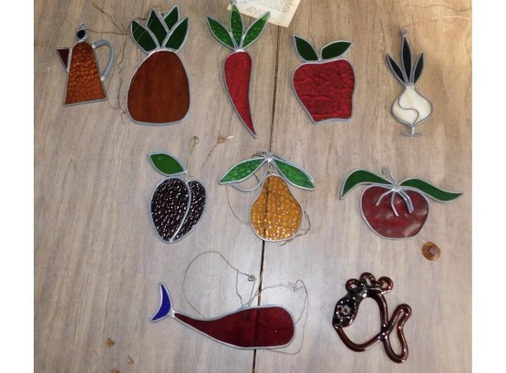 Assorted Fruit Stained Glass Window Ornaments