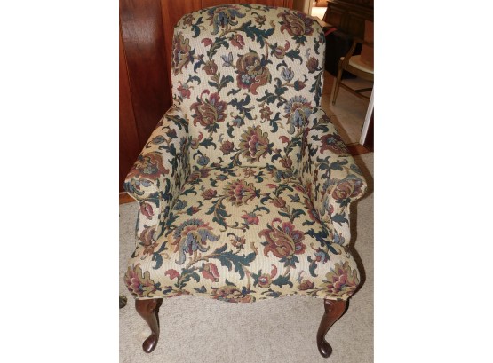 Wing Chair Upholstered Floral Accent Design