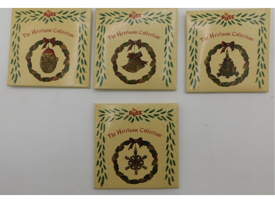 Vintage Set Of Russ Heirloom Collection Christmas Ornaments