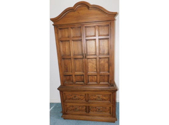 Solid Wood Armoire Cabinet With 3 Drawers And Two Bottom Drawers