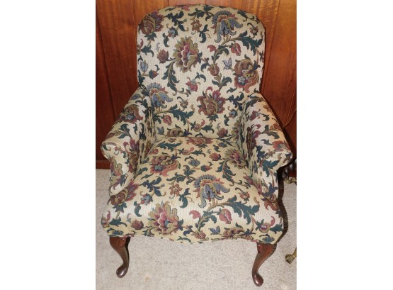 Wing Chair Upholstered Floral Accent Design