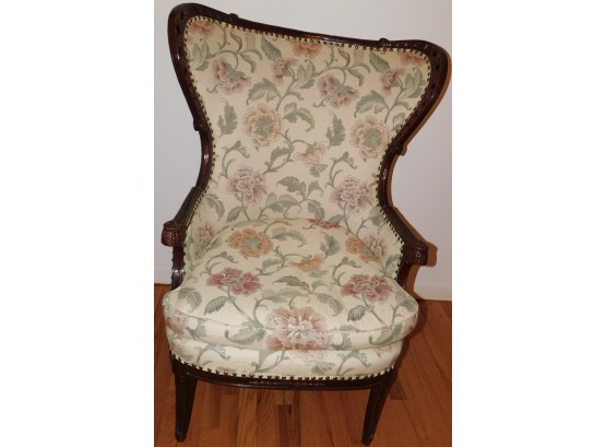 Vintage Gimbals Victorian Floral Wingback Chair