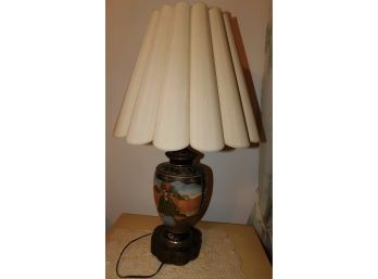 Vintage Japanese Style Lamp With Metal Base