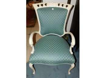 Vintage French Style Blue Upholstered Arm Chair