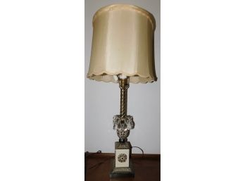Vintage Metal Lamp With Glass Tear Drops