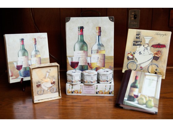 'Fabrice De Villeneuve' Gift Set - Wine Diary, Candle Set, Note Pad, Decorative Box And More  (0546)