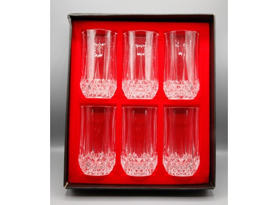 Lot Of 6 Cristal D'arques Longchamp High Ball Glasses - 36 Cl  - Made In France - In Original Box (0319)